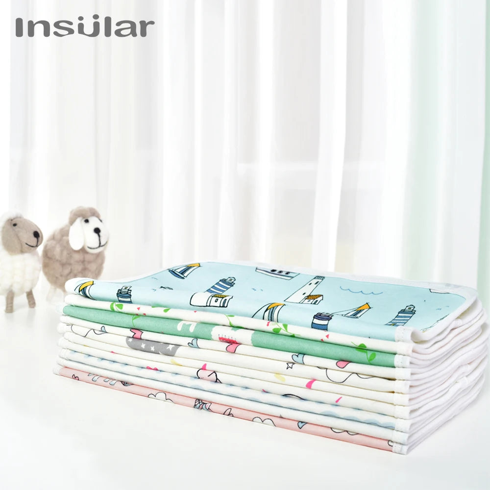 Insular Waterproof Baby Diaper Changing Mat Foldable Soft Cotton Travel Nappy Change Portable Baby Care Front Play Pad Baby Care