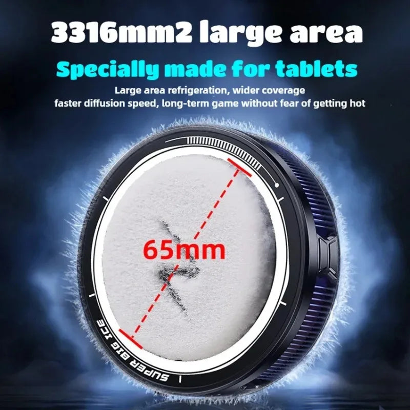 FS12 45W Magnetic Semiconductor Tablet Cooler Large Area AI Powerful Cooling Fan Radiator for IPad Gaming with RGB Colorf Lights
