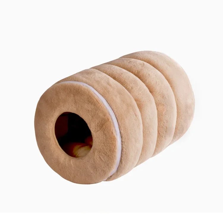 Pet Nest Cocoon Shape Closed Cat Nest Small Dog Bed Plush Soft Puppy Cats Cave Winter Warm Sleeping Bed Removable Cover Supplies