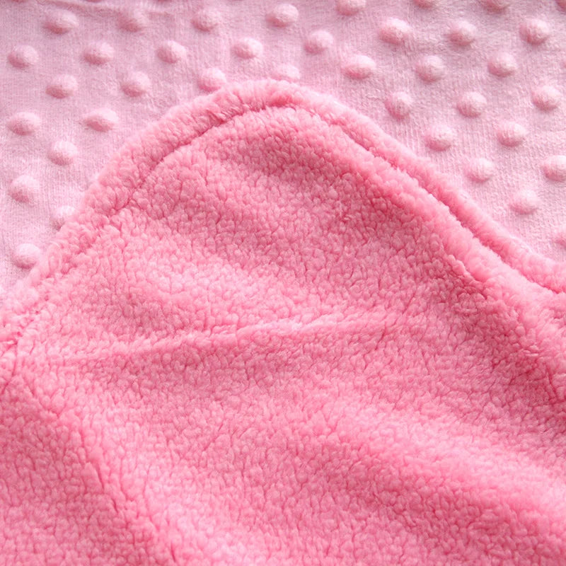 Baby Blanket Warm Double Layer Swaddle Wrap Newborn Thermal Soft Fleece Bath Towel Fluffy Baby Stroller Blanket Sleepsack 70*100