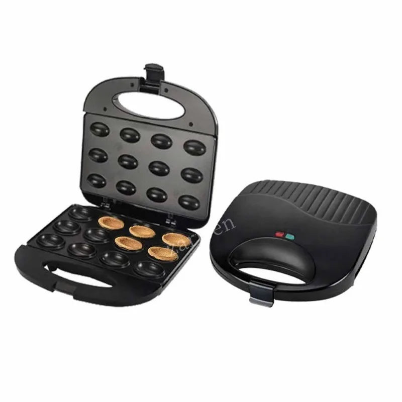 Electric Walnut Cake Waffle Maker With Nuts 12 Holes Cooking Kitchen Biscuits Making for Baking Business Nuts Waffle