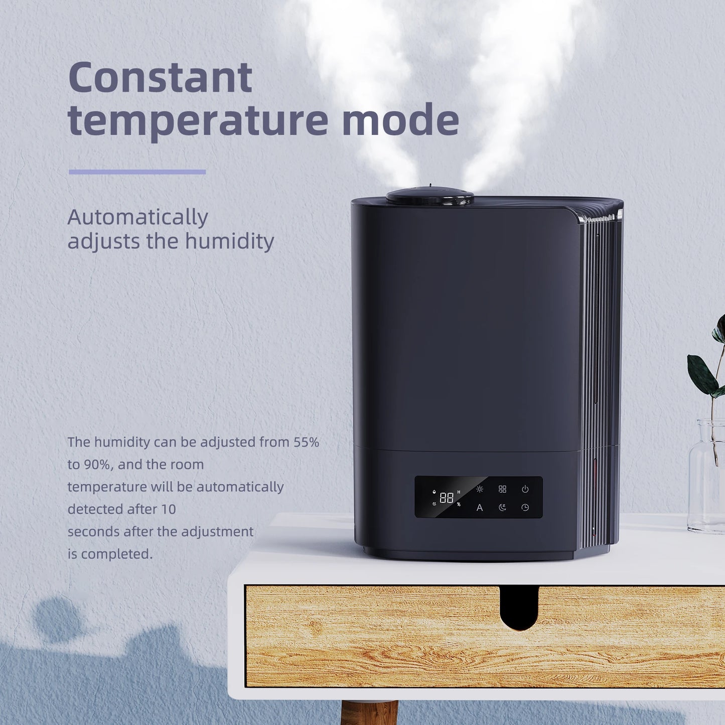 Ultrasonic Humidifier 6L 360° Adjustable Mist Direction 7 Color Light Aroma Fragrance for Bedroom,Children's Room,300 ml/h 3 Gea