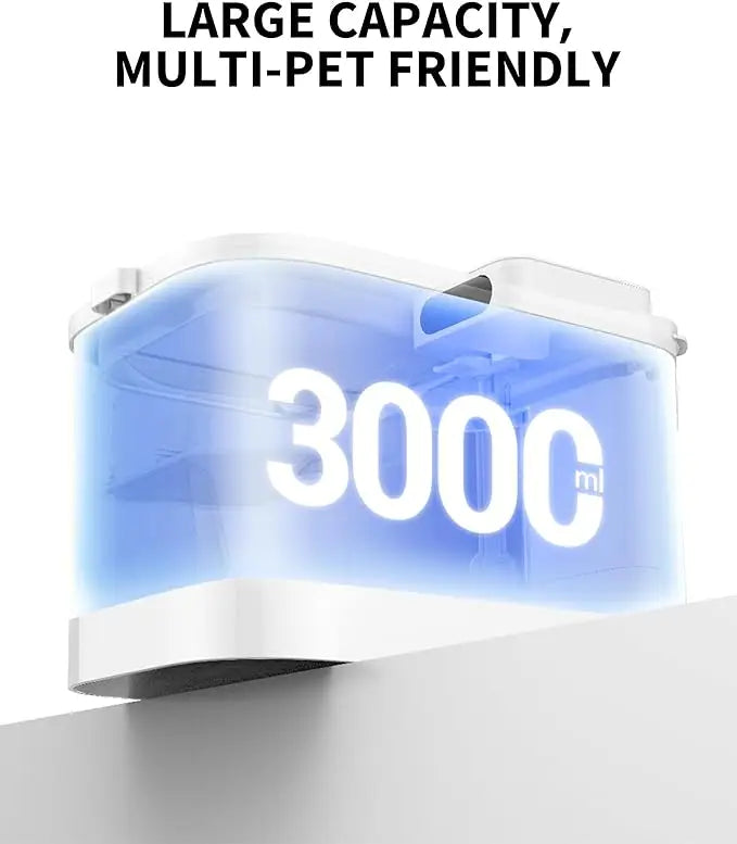 Cordless Cat Water Fountain, 105 Fl Oz/3L Pet Water Fountain Automatic Cat Water Dispenser