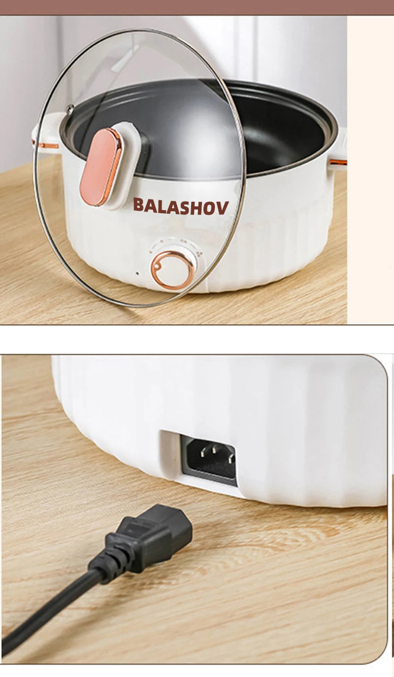 Portable Electric Multifunctional Cooker Household Double Layer Hot Pot Mini Non-stick Cookware for Kitchen and Home Appliance - Merit Sell