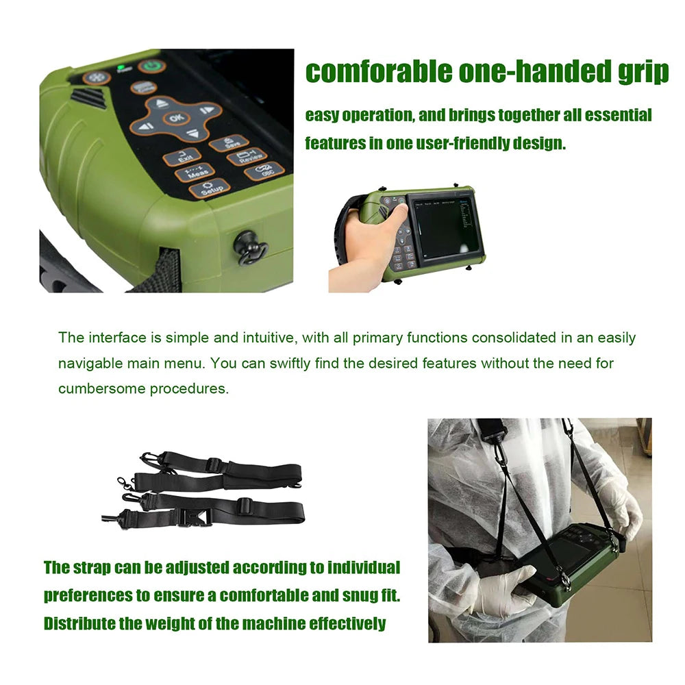 Portable Veterinary Ultrasound Scanner, Handheld Vet Pregnancy Machine for Pig Sheep Dog Cat, 3.5MHz Probe Waterproof