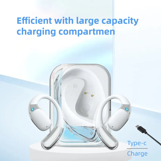 Open Ear Earbuds Bluetooth 5.4 Wireless Earbuds with Ear Hooks Stereo Open Ear Headphones with Clear Call for Running and sports