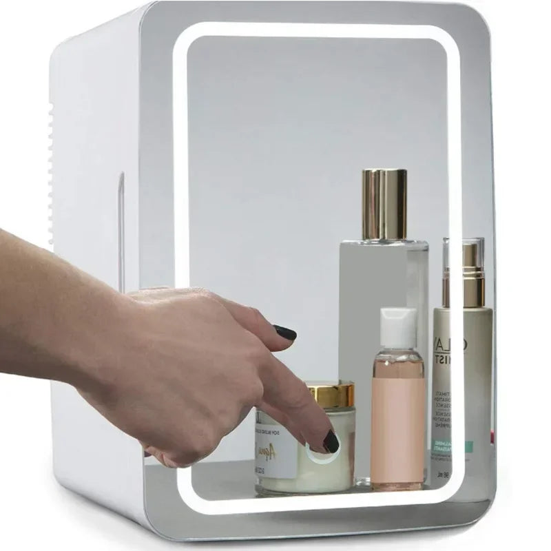 8L Mini Electric Refrigerator 12V 110V 220V Portable Camping Cooler and Warmer Makeup Refrigerat for Car and Home Dual-use