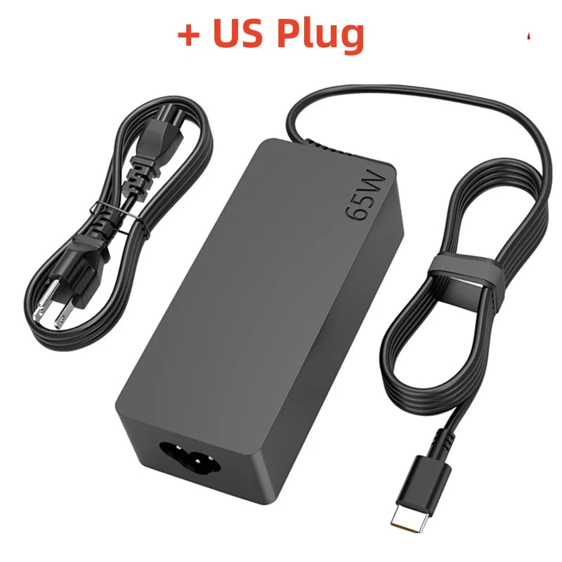 65W Type C 20V 3.25A USB C Laptop Power Adapter AC Charger For Lenovo Thinkpad X1 Carbon Yoga X270 X280 T580 P51 P52s E480 E470