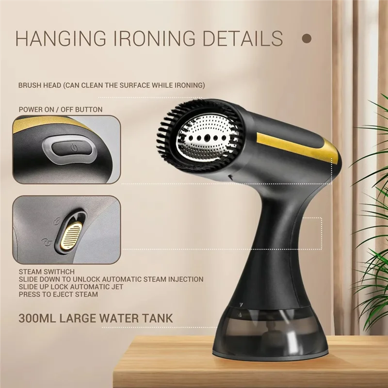 Handheld Garment Steamer Fast-Heat Ironing Machine Portable Fabric Steamer Forhome Use EU Plugb64b