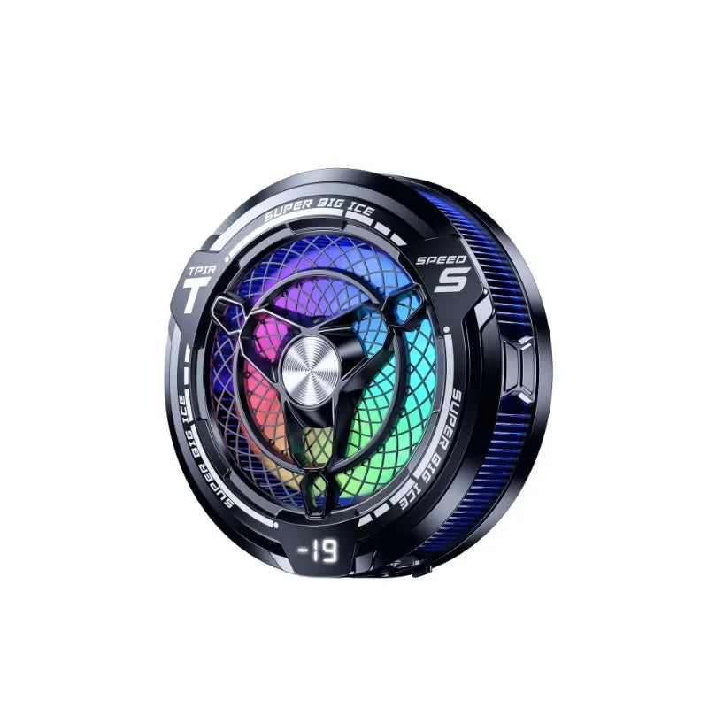 FS12 45W Magnetic Semiconductor Tablet Cooler Large Area AI Powerful Cooling Fan Radiator for IPad Gaming with RGB Colorf Lights
