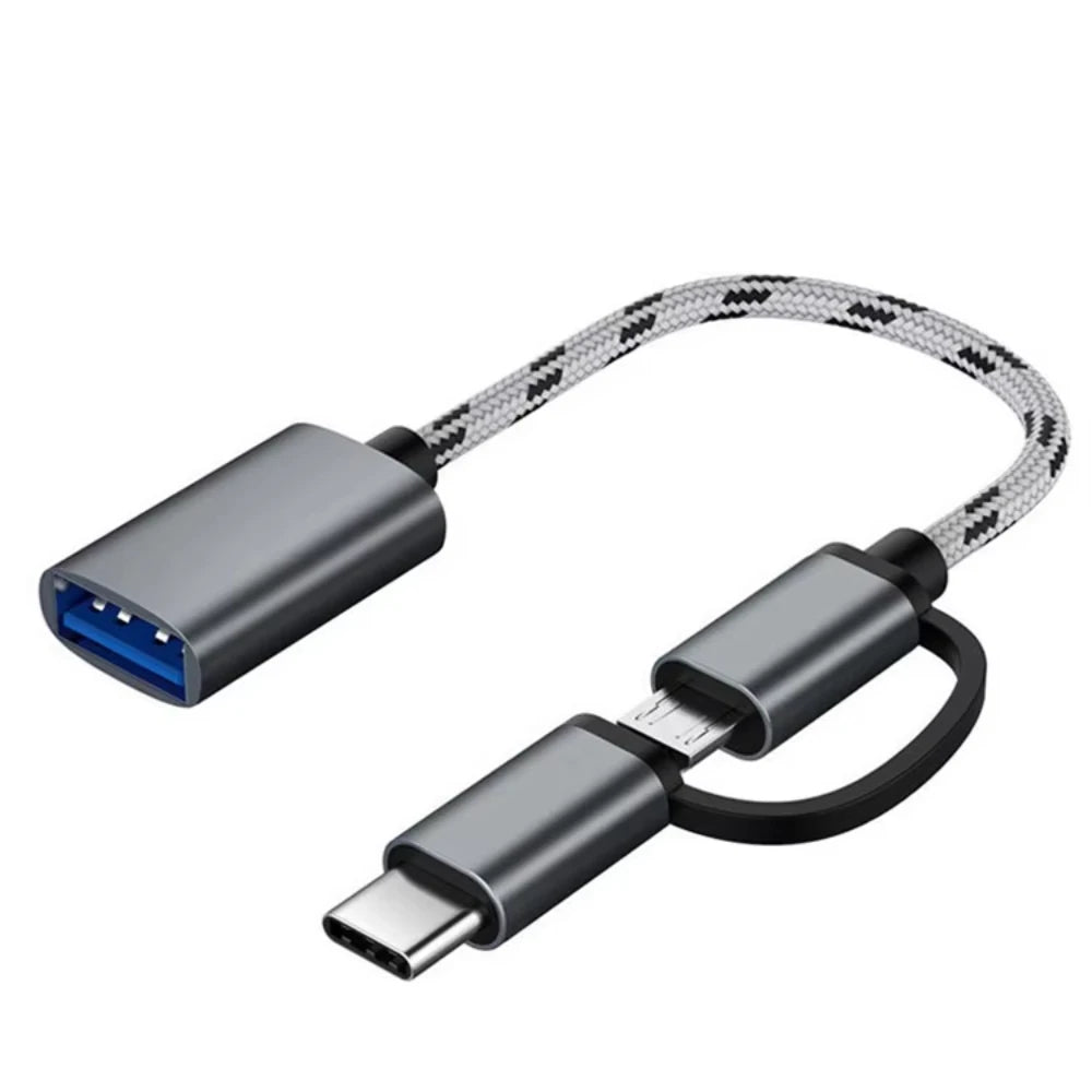 NNBILI New 2 in 1 USB 3.0 OTG Adapter Type C Micro USB to Type C Adapter Cable OTG Convertor for Gamepad Flash Disk Type-C Cable