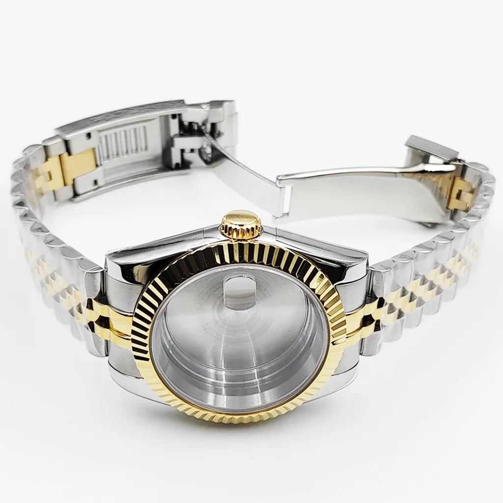 Gold 36mm 39mm Watch Case Stainless Steel Sapphire Glass For NH35 NH36 ETA2824 2836 Miyota8215 8205 821A PT5000 ST2130 Movement