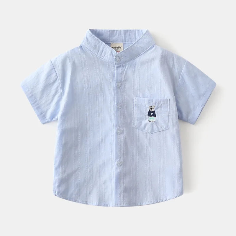Cute Bear Toddler Boys Shirts Quality Elegant Kids Tops Summer Children's Clothes