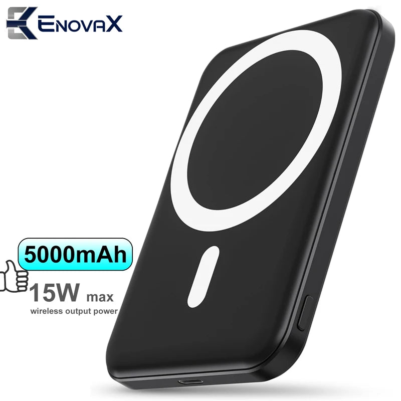 Magnetic Power Bank 5000mAh Slim Wireless Portable Charger External Battery 15W Fast Charging Portable Charger for iPhone 12-16