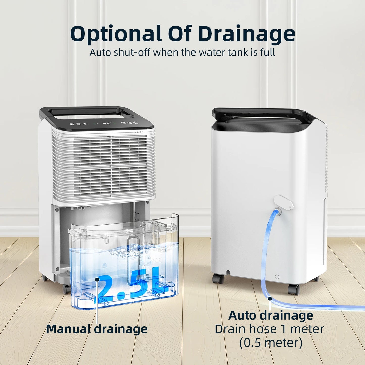 Dehumidifier 16 L/day, Ultra-quiet Electric Intelligent Central Control, Auto Mode, Moisture Display, 24h Timer Home Appliances