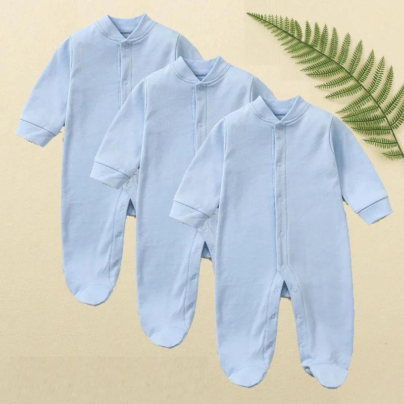 3 Pcs 100% Cotton Newborn Baby Rompers Buy More to Discount Boy Sleepsuits Girl Footies One-pieces Jumpsuits Grow Jumper Growing