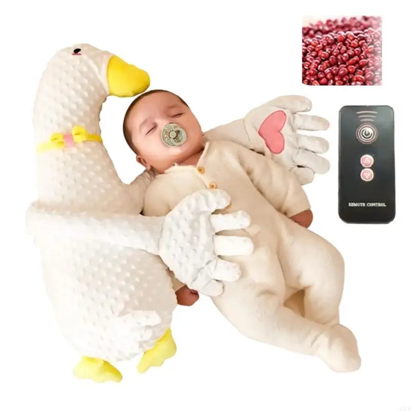 Infant Sleeping Comforter Soft & Breathable Cartoon Pacify Hand Soother with Automatic Beating for Better Sleep Quality A2UB