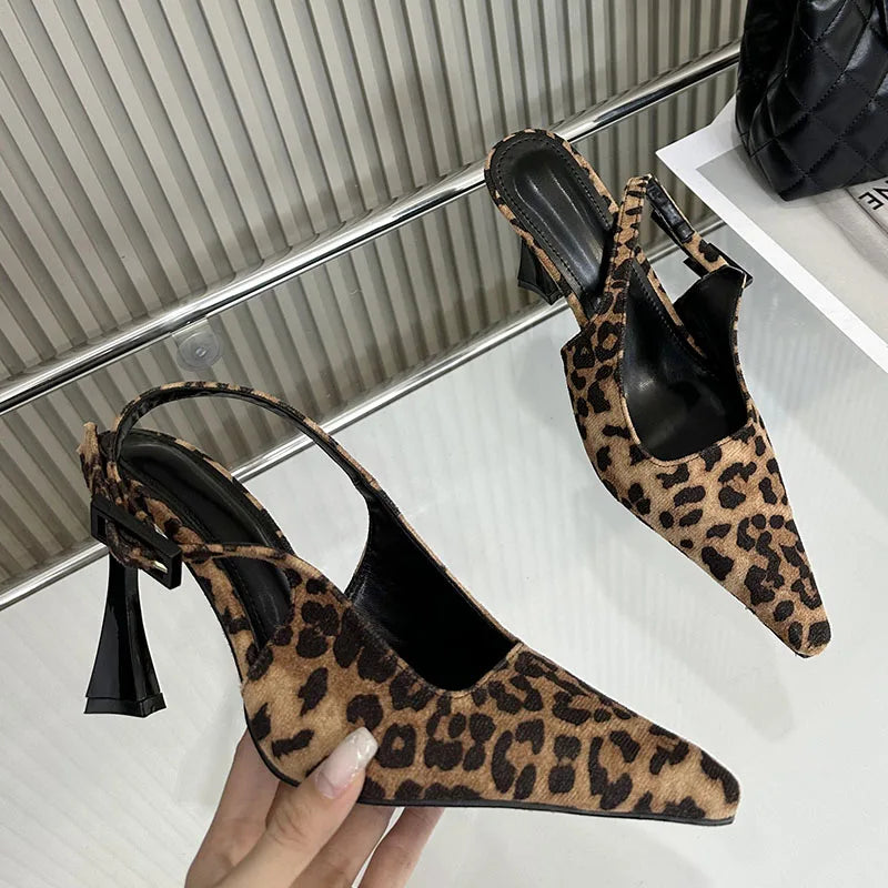 New In 2025 Pumps Footwear Elegant Women Heeled Shoes Fashion Buckle Strap Female Pointed Toe Slingbacks Ladies High Heels Shoes