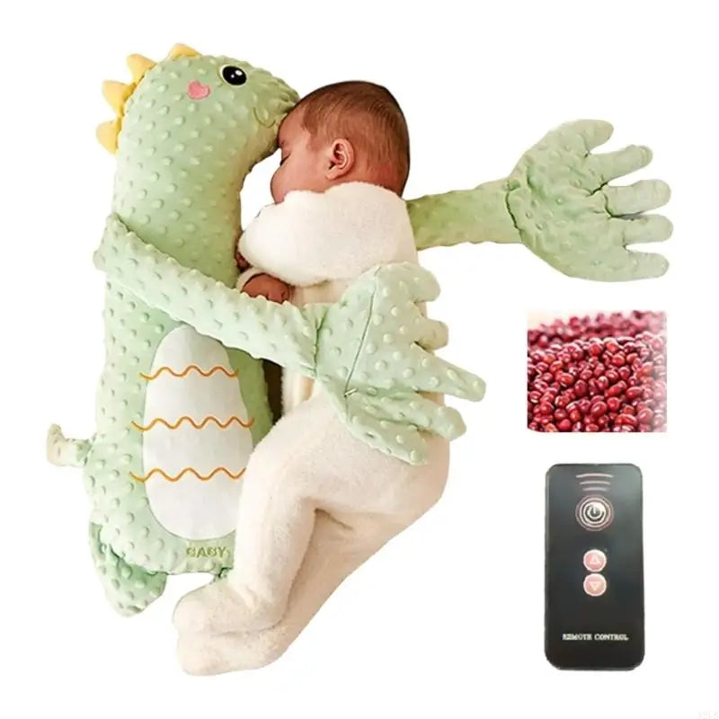Infant Sleeping Comforter Soft & Breathable Cartoon Pacify Hand Soother with Automatic Beating for Better Sleep Quality A2UB