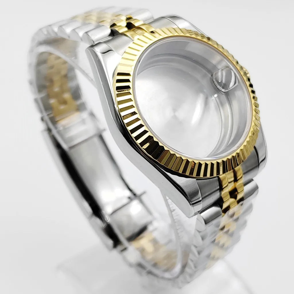 Gold 36mm 39mm Watch Case Stainless Steel Sapphire Glass For NH35 NH36 ETA2824 2836 Miyota8215 8205 821A PT5000 ST2130 Movement