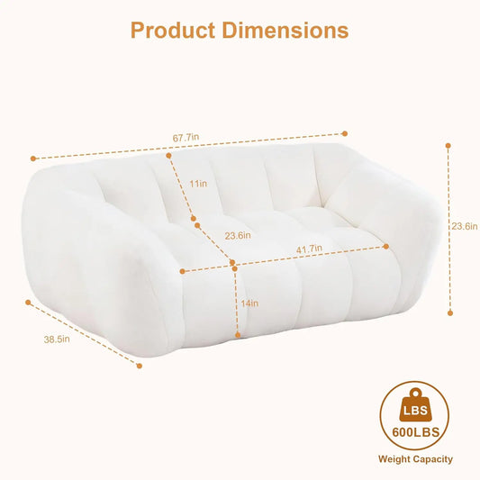 Giant Fluffy Bean Bag Chair with Armrest Ultra Soft Faux Fur Loveseat Floor Chair Living Room Bedroom Grey Customized - Merit Sell
