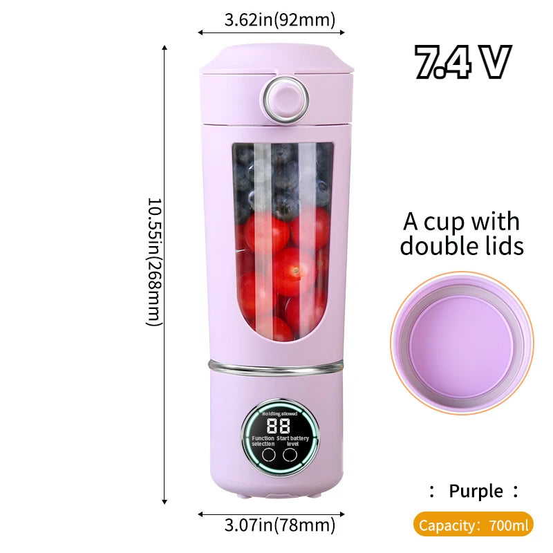 New Portable Juice Maker Blender for Shakes Smoothies 700ML Multiple Colors 12-Blades Fast Mixing 2 In 1 Blender Bottle Juicer - Merit Sell
