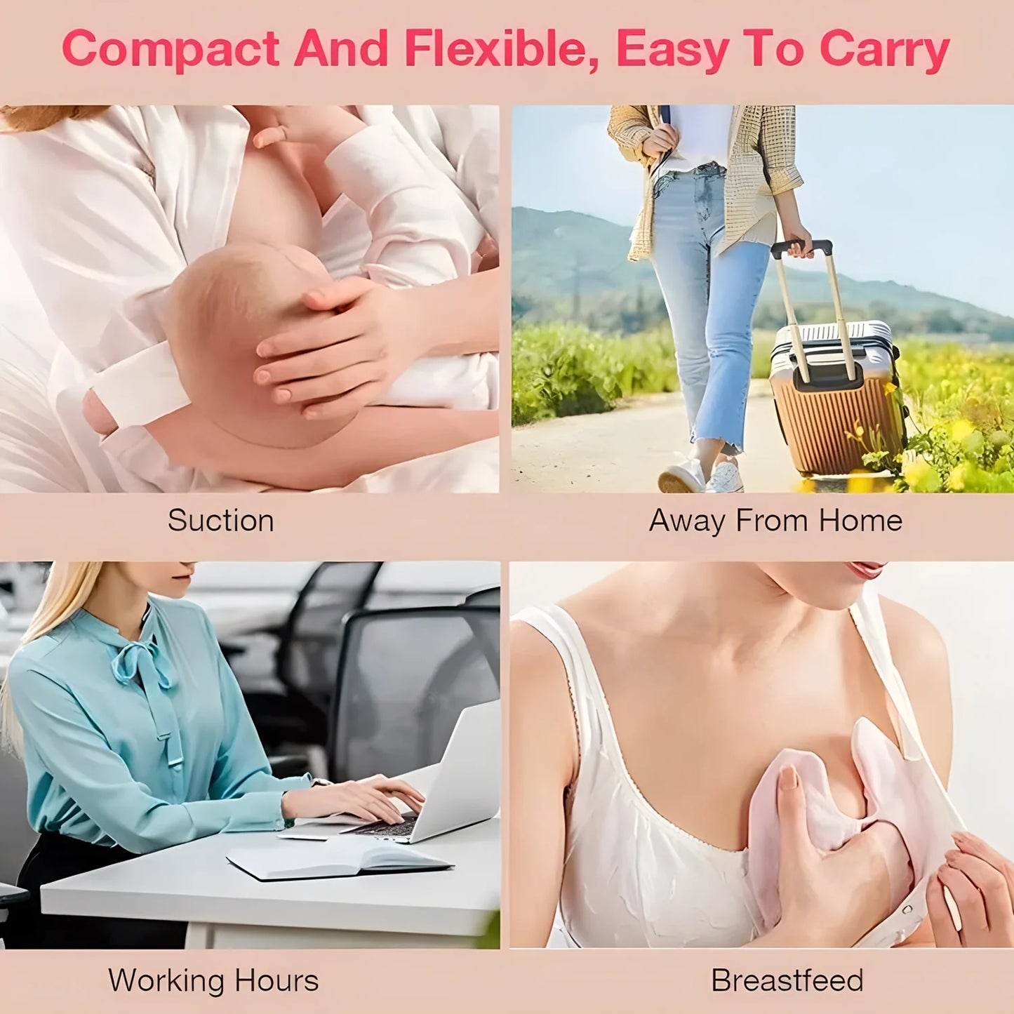 Electric Breast Pump Baby Nipple 2-IN-1 Portable Suction Milk Pump Feeding Breasts Pumps Milk Bottle Sucking Postpartum Supplies
