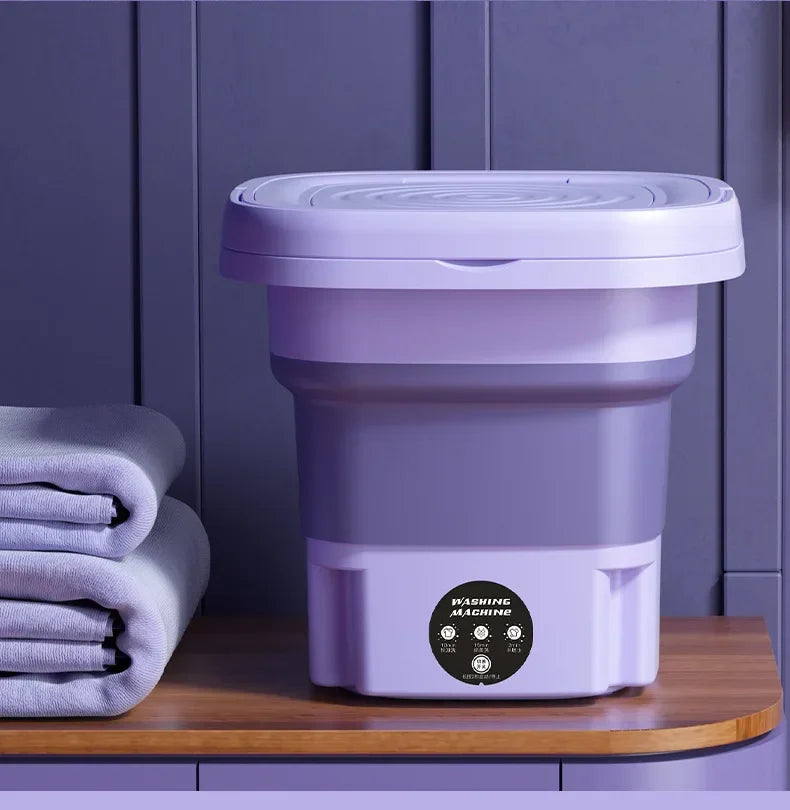 8L Portable Folding Washing Machine Bucket for Clothes Socks Underwear Cleaning Washer Portable Small Travel Washing Machine