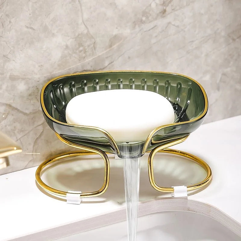 Bathroom Soap Dish Light Luxury Toilet Shower Soap Holder With Drain Water Soap Storage Case Tray Container Bathroom Gadgets