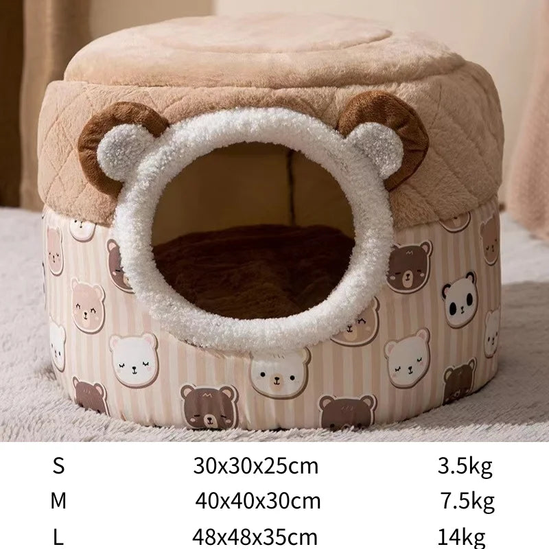 New Winter Pet House Dog Soft Nest Kennel Cozy Sleeping Warm Cave Cat Dog Kitty Basket Cats Bed For Small Medium Dogs Cats
