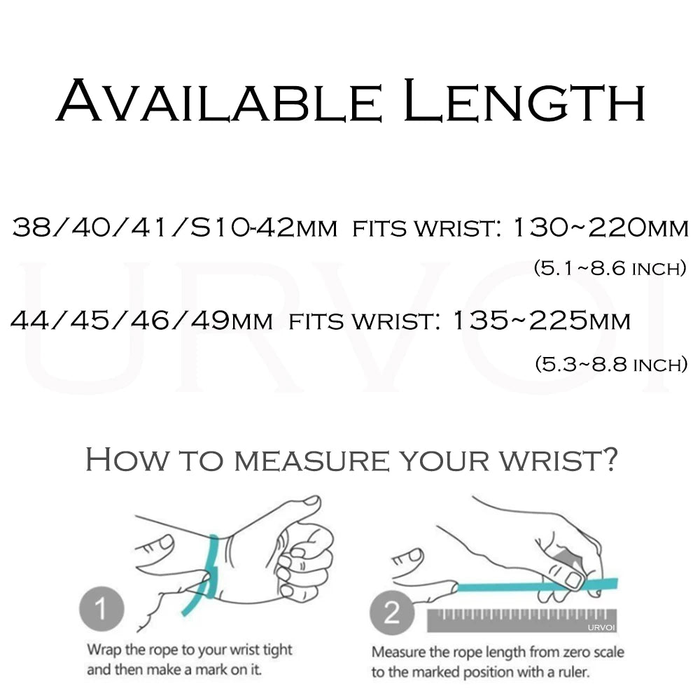 URVOI Satine Grand H Band for Apple Watch Ultra 2 Series 10 9 8 7 6 5 Quality stainless steel strap for iWatch butterfly clasp