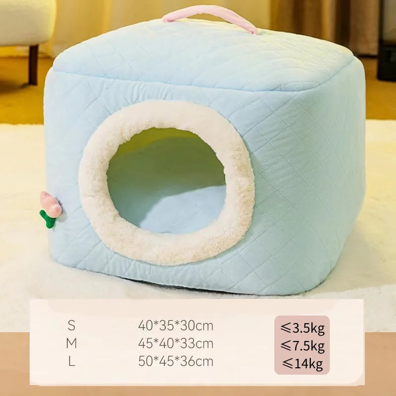 New Winter Pet House Dog Soft Nest Kennel Cozy Sleeping Warm Cave Cat Dog Kitty Basket Cats Bed For Small Medium Dogs Cats