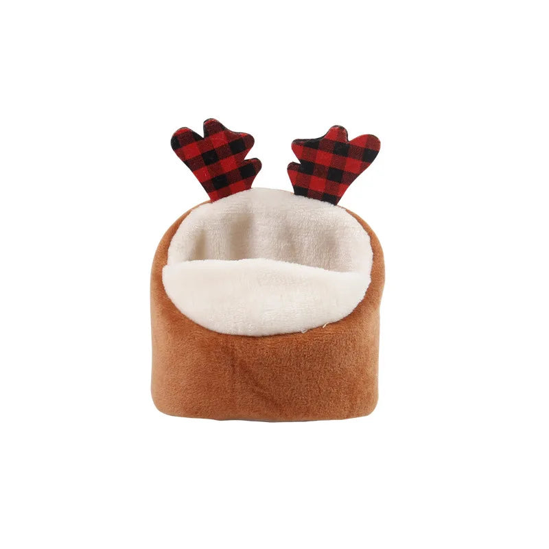 Pet Hamster Nest Winter Warm Cotton Plush Pet Bed for Sugar Glider Golden Bear Squirrel Hedgehog Rabbit Small Pet Sleeping Bag