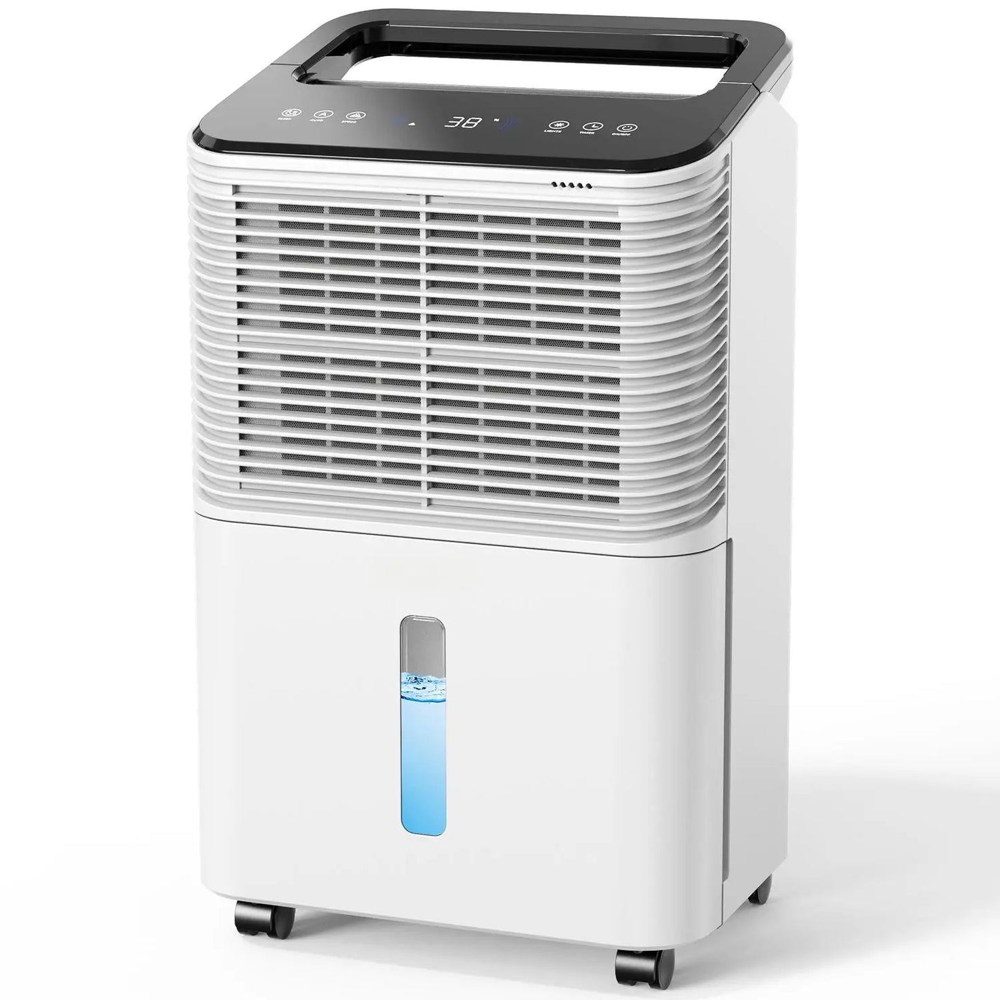 Dehumidifier 16 L/day, Ultra-quiet Electric Intelligent Central Control, Auto Mode, Moisture Display, 24h Timer Home Appliances