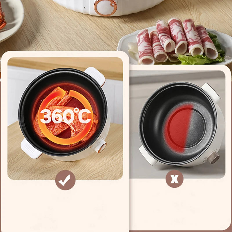 Portable Electric Multifunctional Cooker Household Double Layer Hot Pot Mini Non-stick Cookware for Kitchen and Home Appliance - Merit Sell