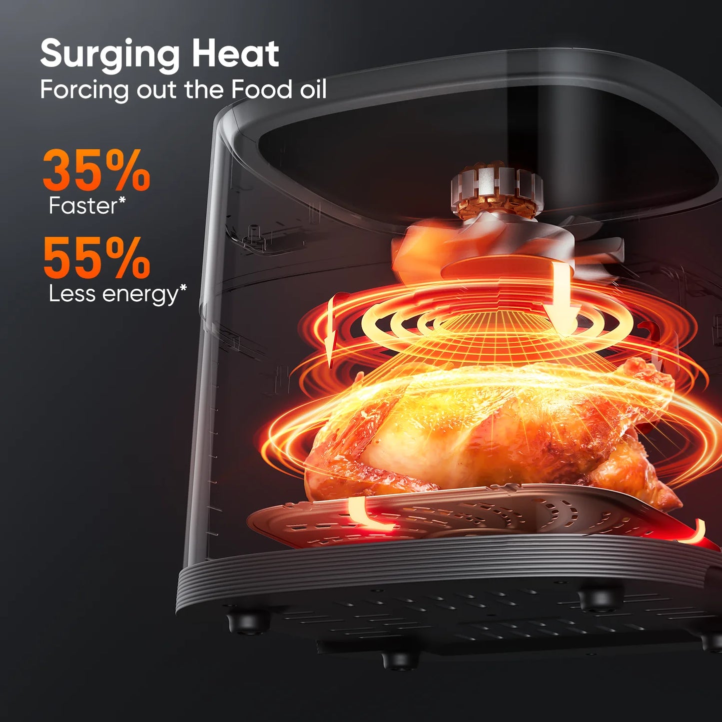 7L Smart Air Fryer Without Oil Large Capacity LED Touch Screen Window Visualization Airfryer Kitchen appliance Home-appliance