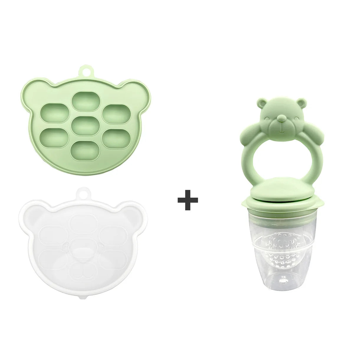 Baby Koala Fruit Feeder Set Food Supplement Feeder BPA Free Silicone Nursing Feeding Freezer Tray Tableware Fresh Food Feeder
