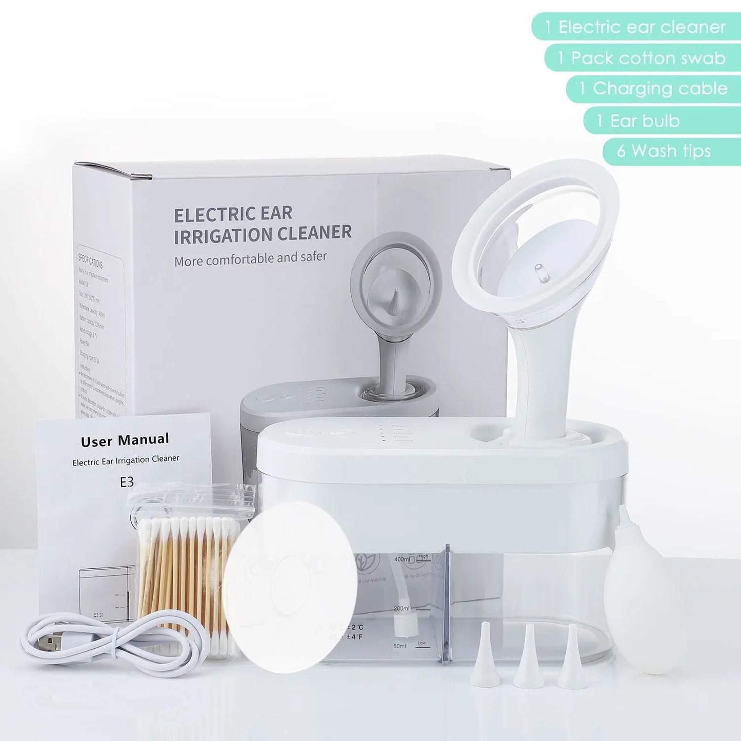 Electric Ear Water Cleaner For Adults Children Earwax Ear Wax Removal Irrigation System Ear Washer Cleaning Ear Cleaner Kit