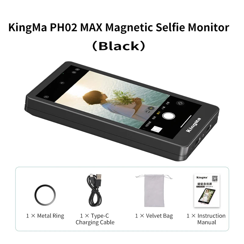 Magnetic Phone Vlog Selfie Monitor Screen, Using Phone Rear Camera for iPhone16 pro max 15 14 13 Selfie Vlog Live Stream TikTo