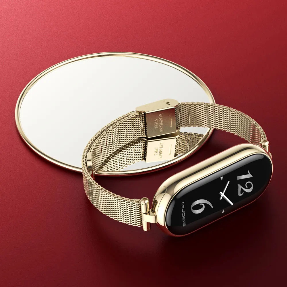 Strap for Mi Band 9 8 10 Bracelet for Xiaomi Smart Band 8 7 5 6 4 3 NFC Global Version Women Girls Metal Watch Band Wristband