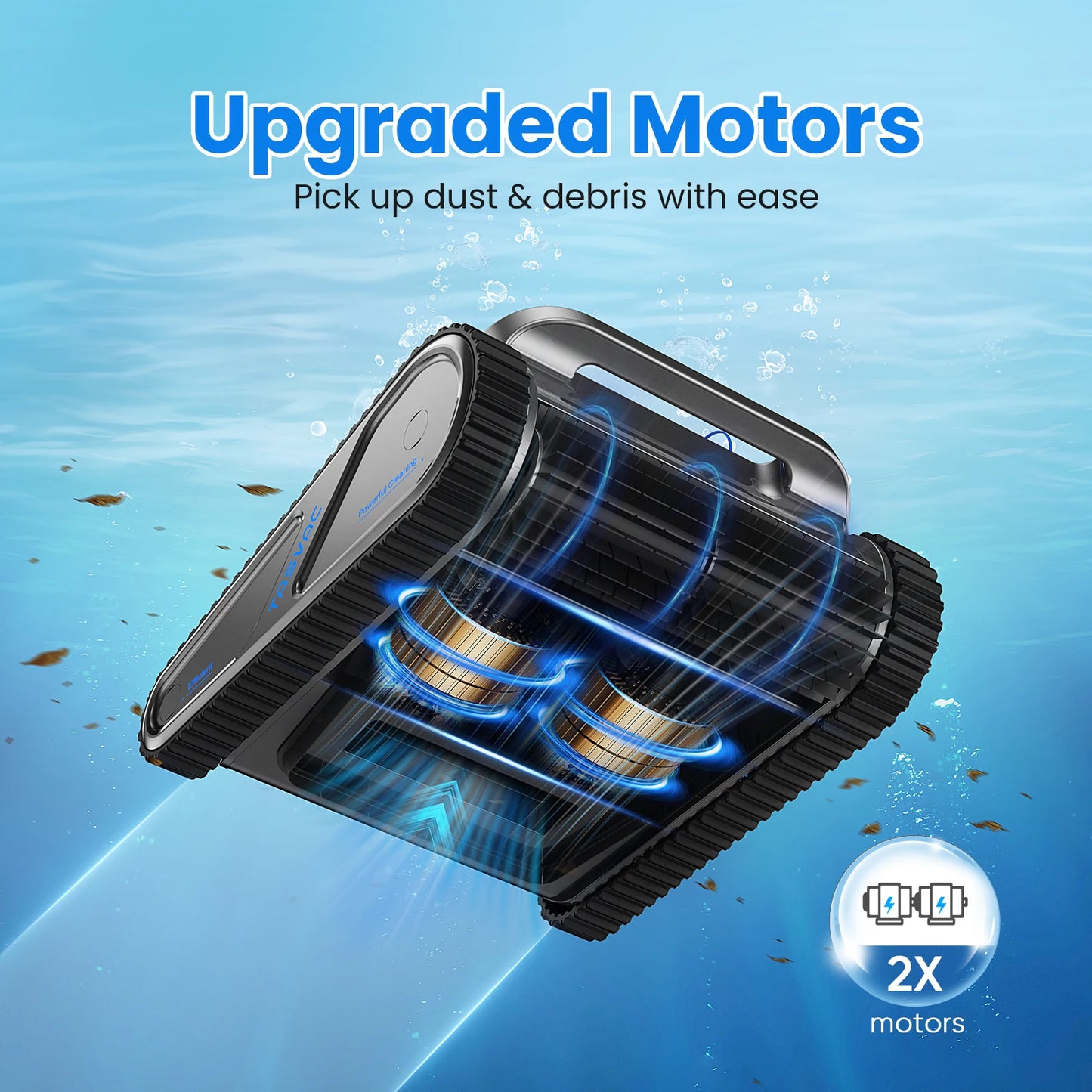 Cordless Robotic Pool Cleaner, Pool Vacuum for Inground Pools with 4 Motors, Wall & Waterline Cleaning, 300min Battery Life