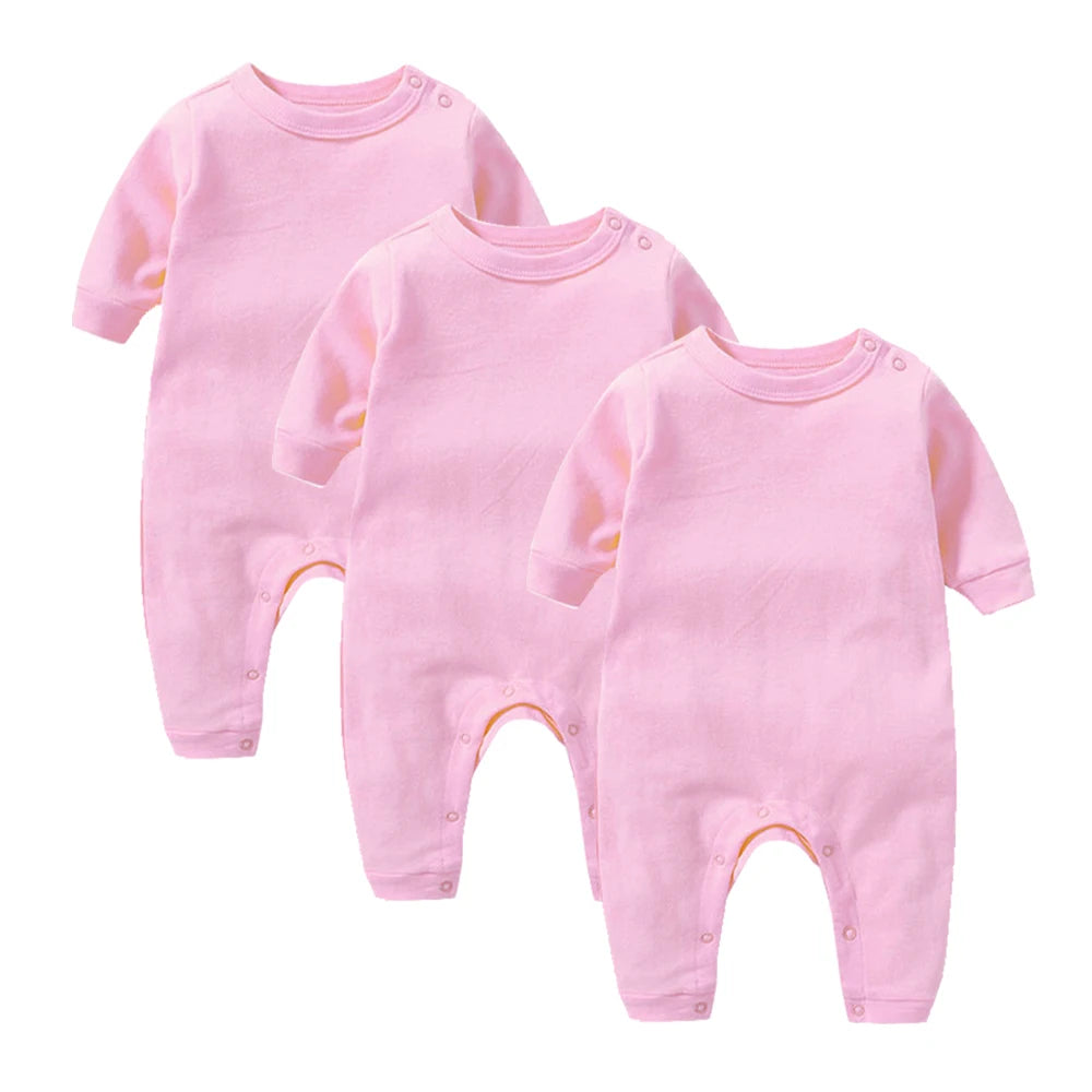 3 Pcs 100% Cotton Newborn Baby Rompers Buy More to Discount Boy Sleepsuits Girl Footies One-pieces Jumpsuits Grow Jumper Growing