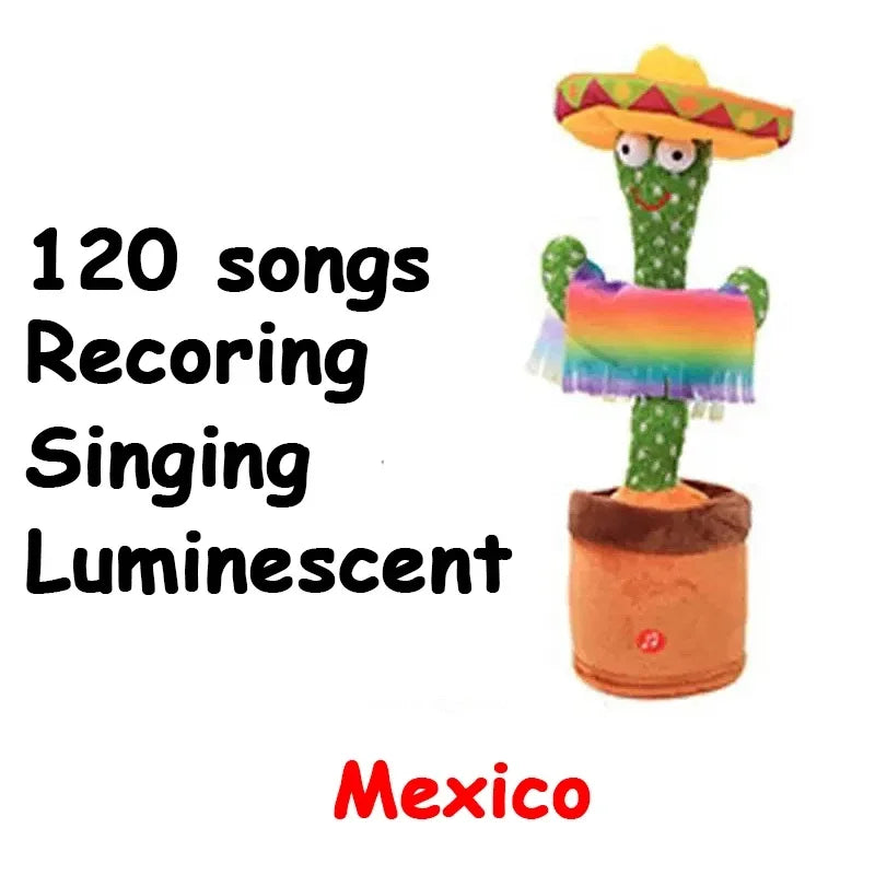 Rechargeable Dancer Cactus Glowing Dancing Electronic Plush Toys Can Sing Record Lighten for Baby Toy Education Funny Gift - Merit Sell