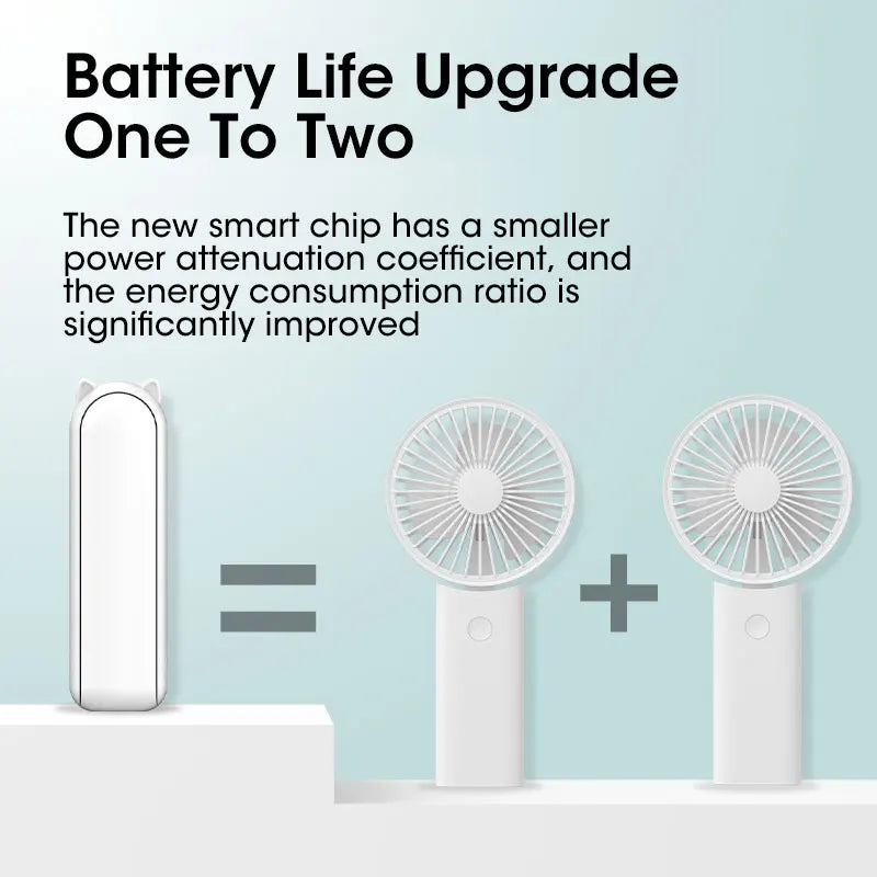 Folding Mini Electric Fan USB Charging Fan Cooling Handheld Fan 3 Speed Powerful Outdoor Travel Portable Small Fan Power Bank
