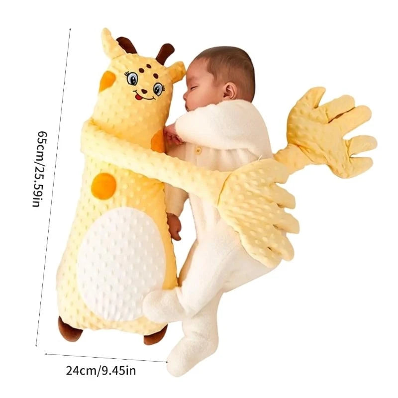 Infant Sleeping Comforter Soft & Breathable Cartoon Pacify Hand Soother with Automatic Beating for Better Sleep Quality A2UB