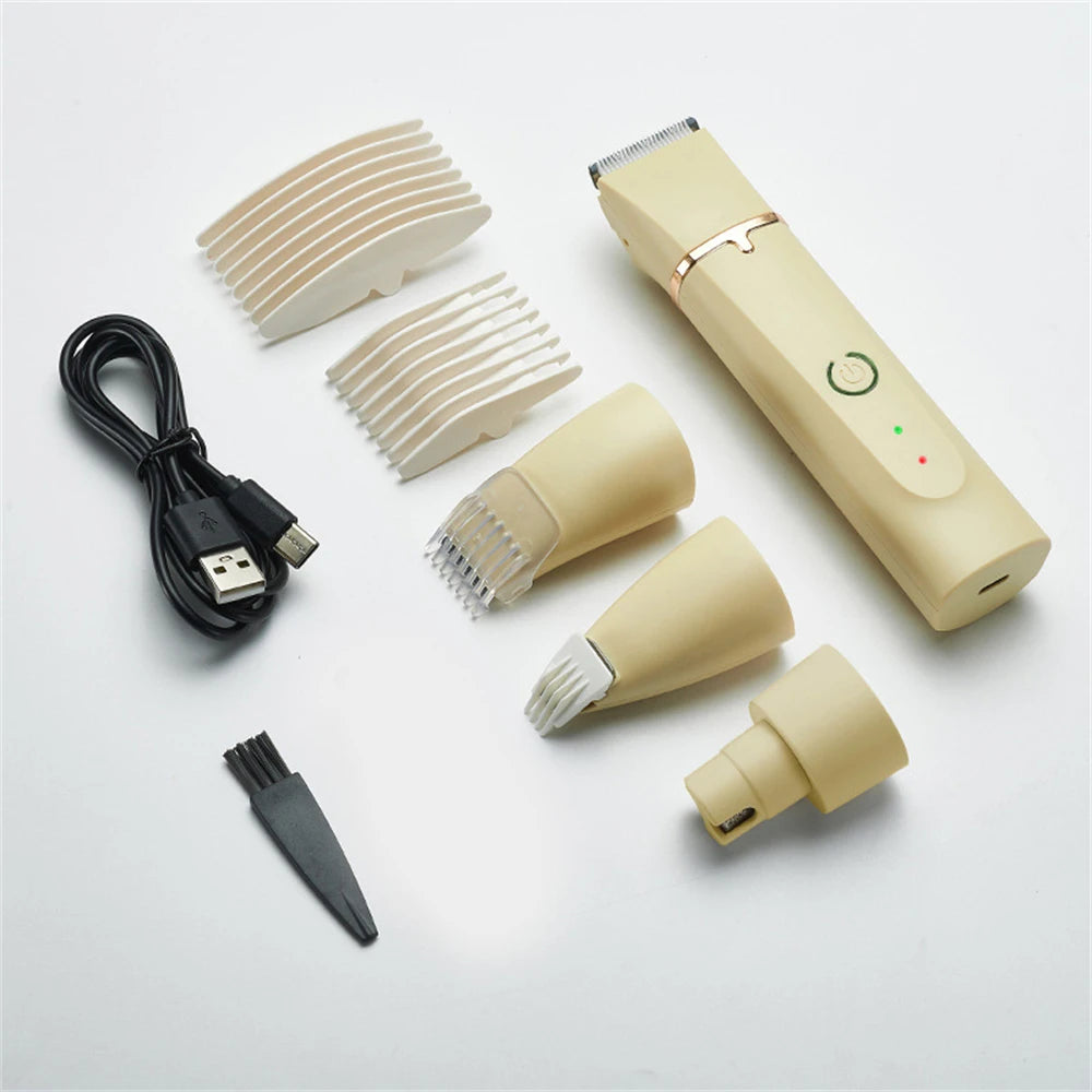 4 IN 1 Pet Hair Trimmer With 4 Blades Grooming Clipper Nail Grinder Paw Shaver Low Noise Durable Pet Trimmer Grooming Kit - Merit Sell