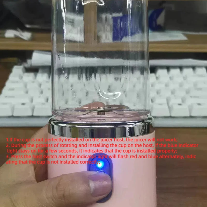 Portable Blender Bottle Electric 6 Blades Multifunction Juice Blender Fresh Juice Smoothie Blender Ice CrushCup Food Processor - Merit Sell