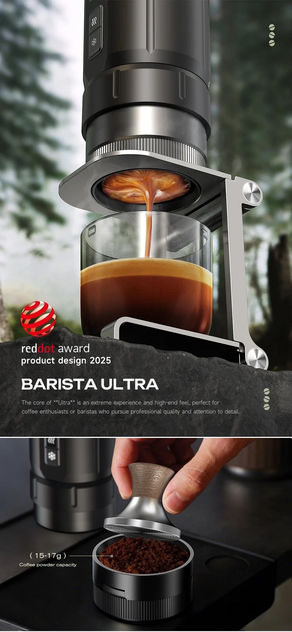 HiBREW Portable Espresso Coffee Machine for Car & Home Camping Coffee Maker Fit Nespresso Dolce Capsule Powder H4C
