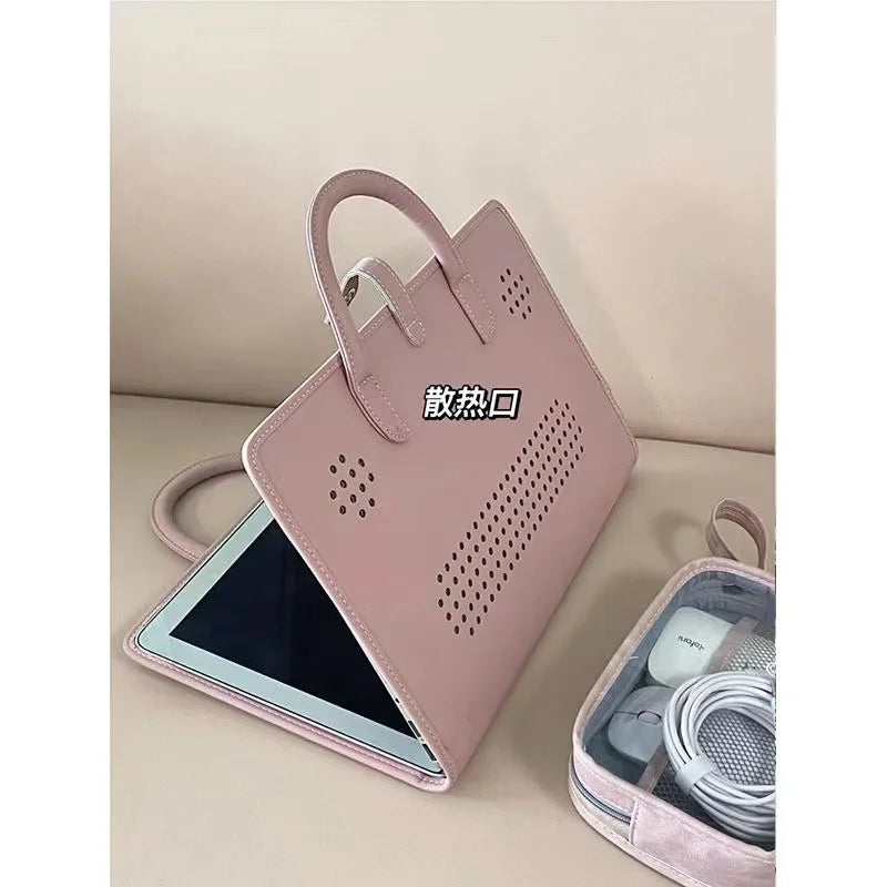 New Laptop Sleeve Pink Notebook Bag for Girls Protective Case with Handle Cute Computer Cover for 14/16 Inch Laptop laptop case