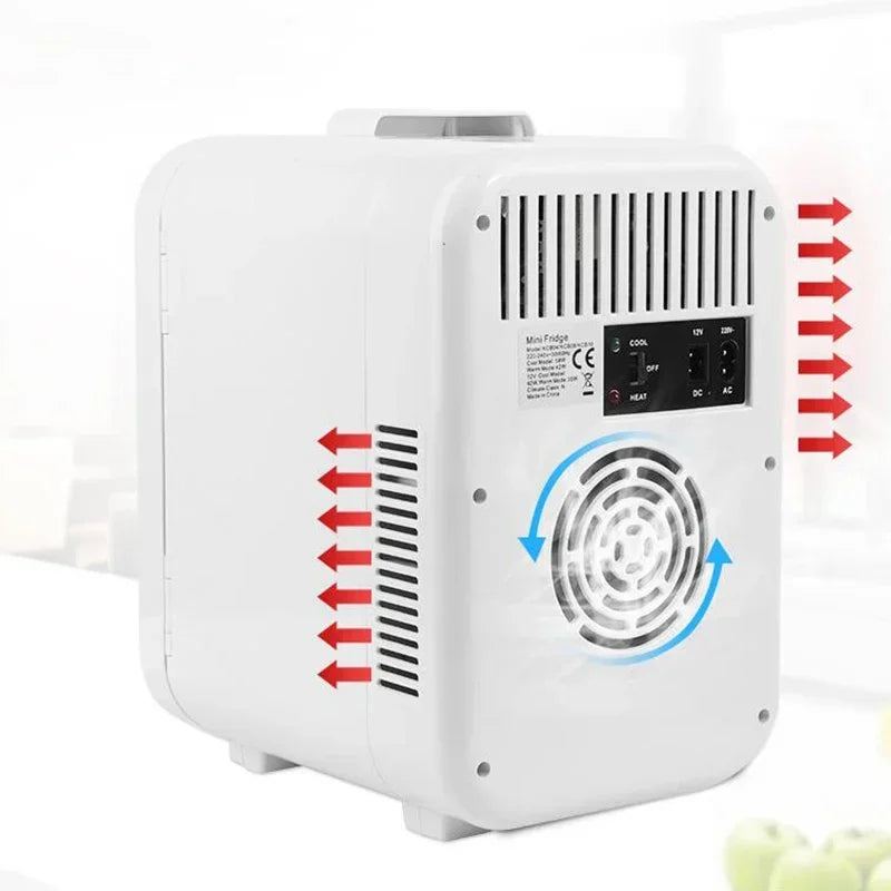 8L Mini Electric Refrigerator 12V 110V 220V Portable Camping Cooler and Warmer Makeup Refrigerat for Car and Home Dual-use